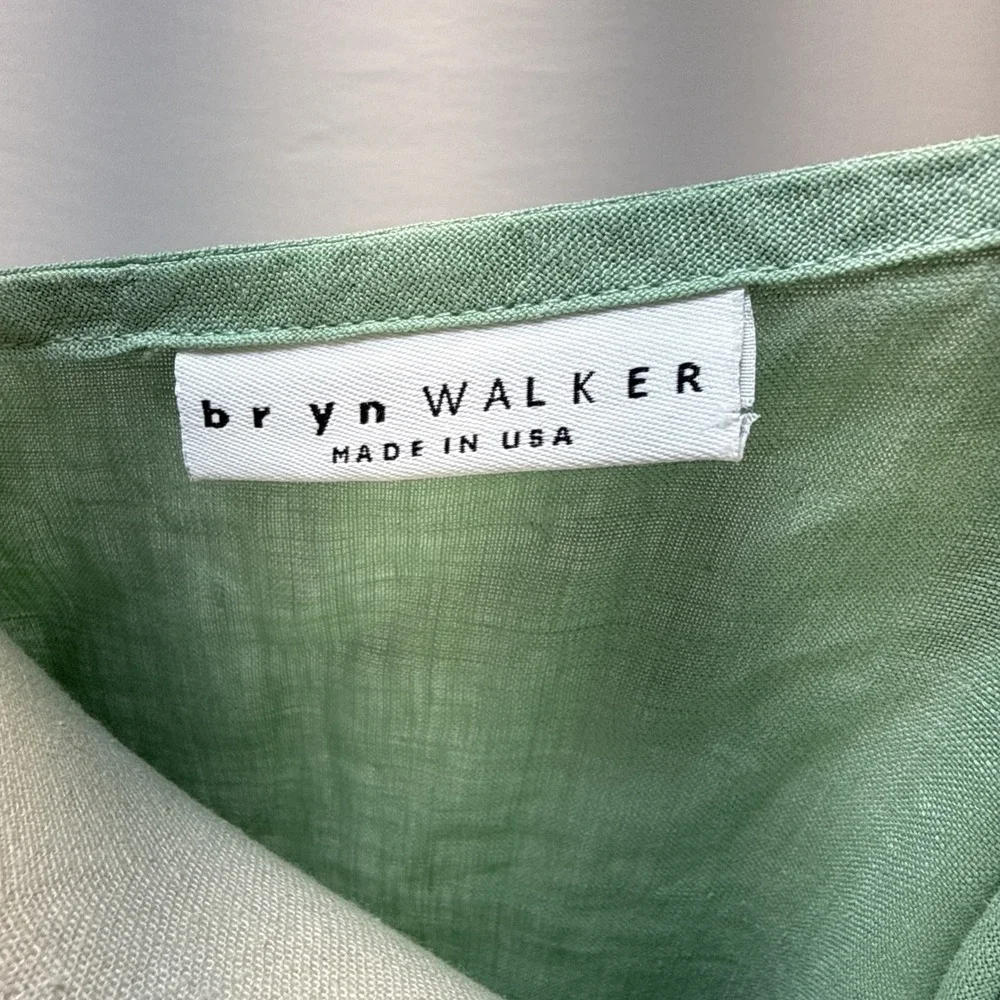 Bryn Walker Tunic Cropped Pants Matching Set Size‎ M Mint Green Linen Lagenlook